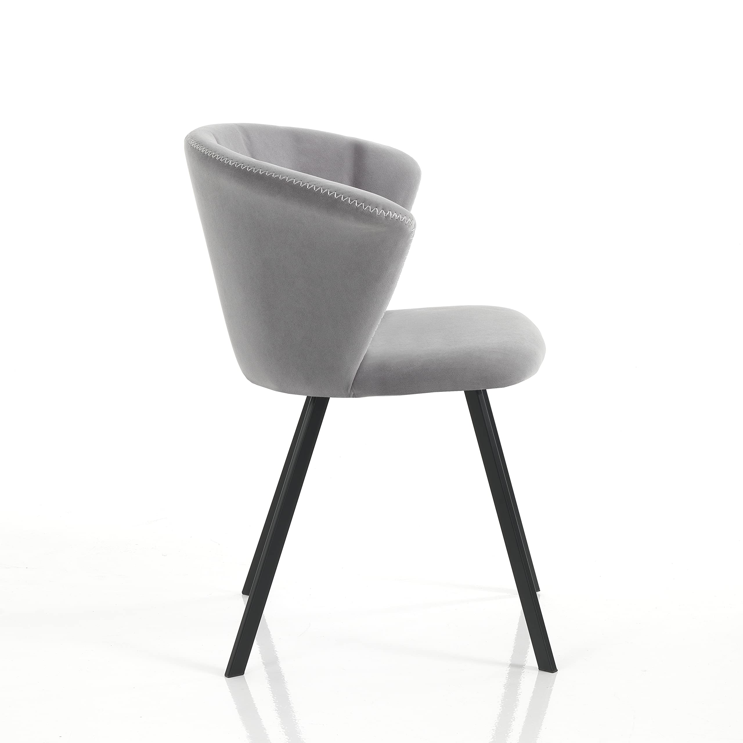 Wink Design Nora Grey Set of 2 Chairs, Grey, Matte Black, 62 x 56