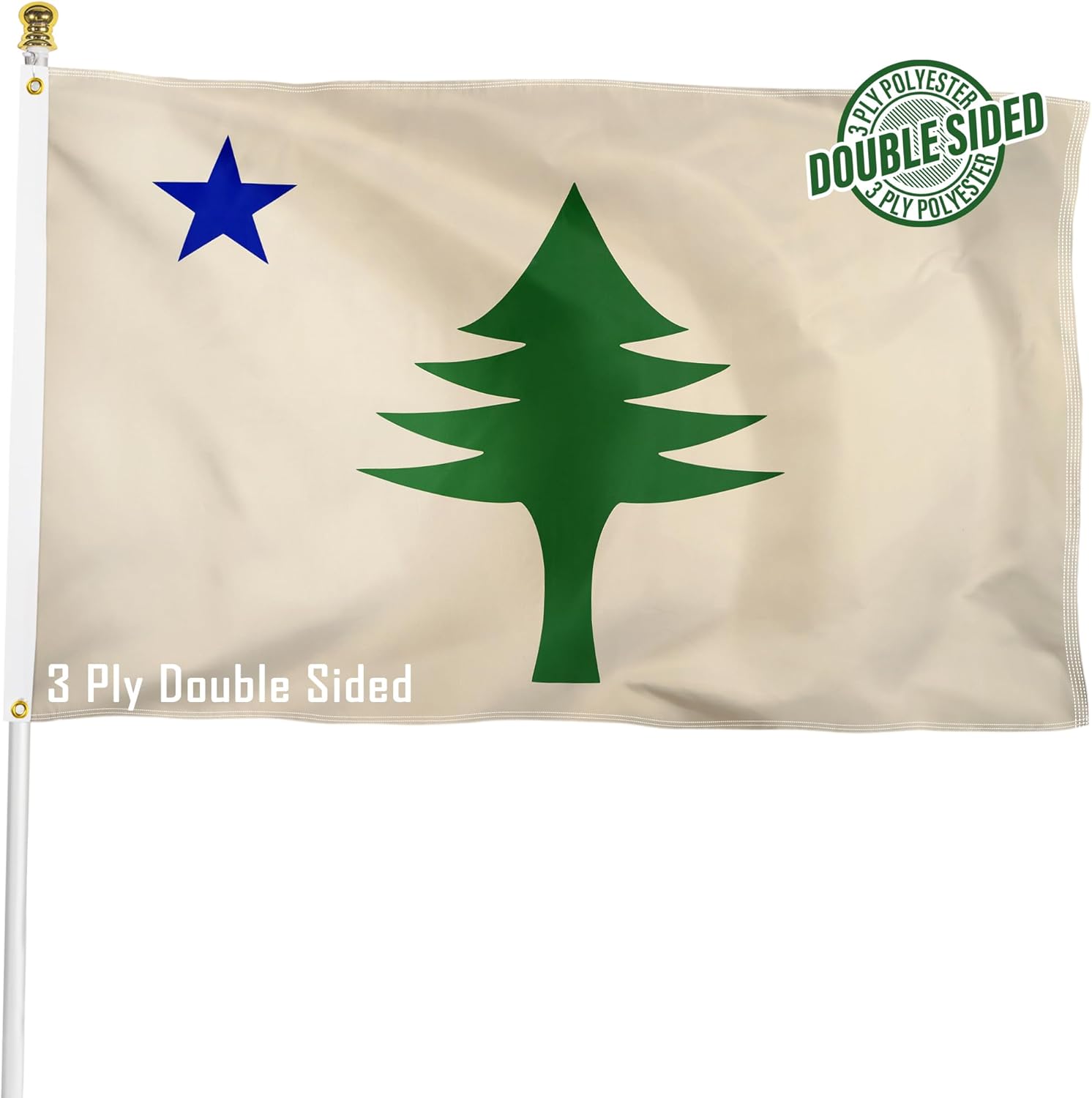 1901-1909 Bandiera Originale Dello Stato Del Maine 3 X 5 - Foto 9