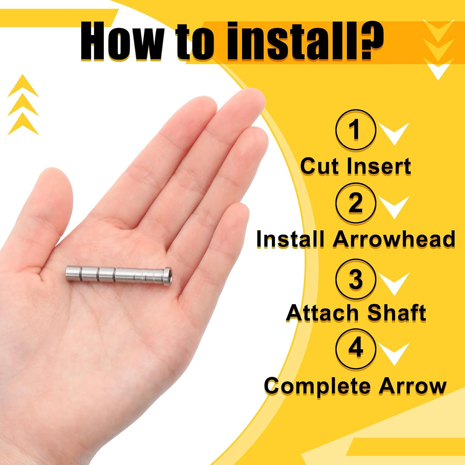 Frienda 15 Pack Stainless Steel Cut to Fit Arrow Inserts Suitable for ID. 204" 244" Carbon Arrows for 5/16" Field Point Thread Adjustable Weight 35-200 Grain