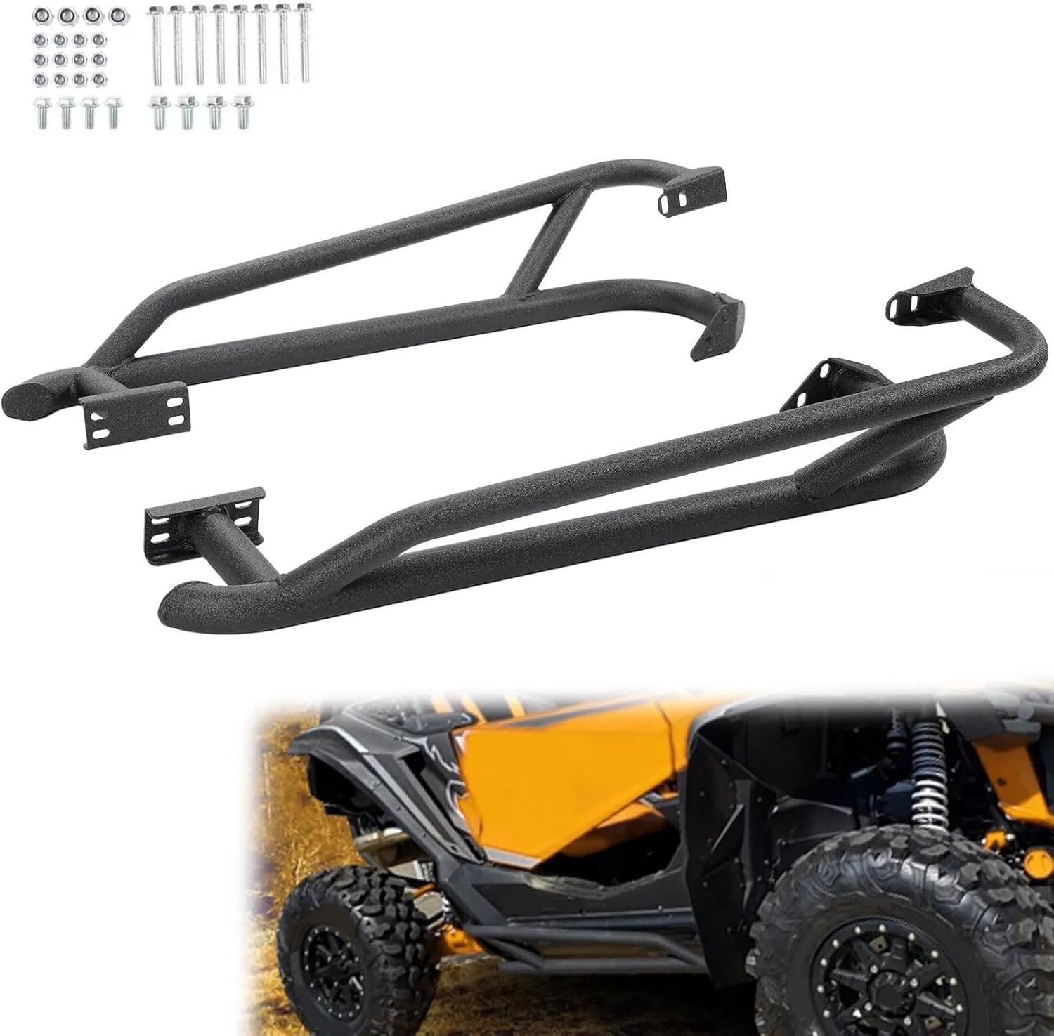 Suitable for Durable Nerf Bars for 2019+ Honda Talon 1000R & 1000X - Heavy-Duty Tree Kickers & Rock Sliders Compatible with NB-H-TAL-00