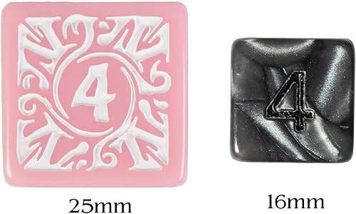 Miniatura 5 de Img Dados de tamaño grande Calíope Cherry Blossom Titan con estuche, juego de 7 dados poliédricos diferentes