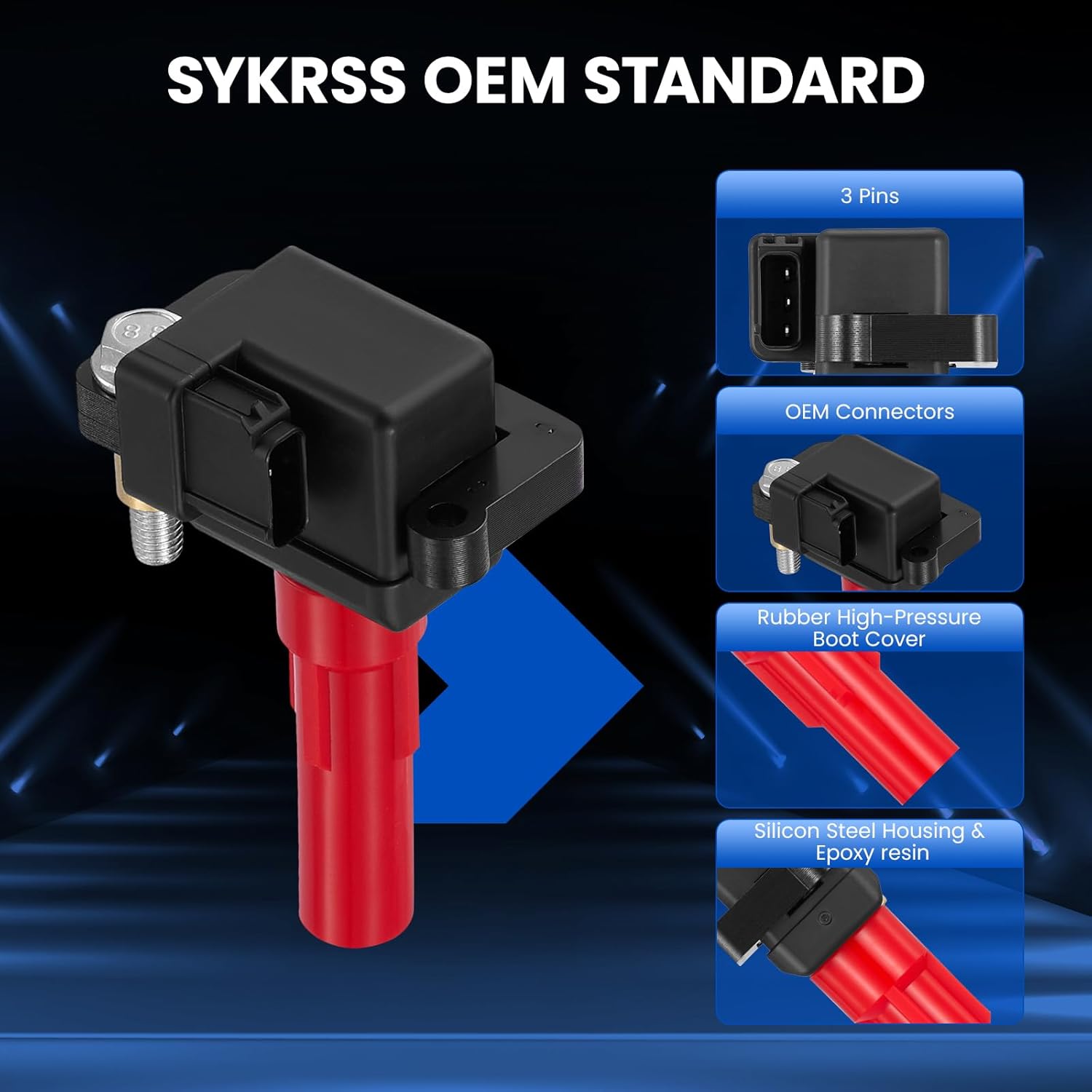 6-Pack UF287 Ignition Coils Compatible with Subaru Outback 2001-2009, B9 Tribeca 2006 2007, Tribeca 2008-2009, Legacy 2008-2009, 3.0L H6 - Replaces GN10435 U5190 22433AA411 22433AA441 48674
