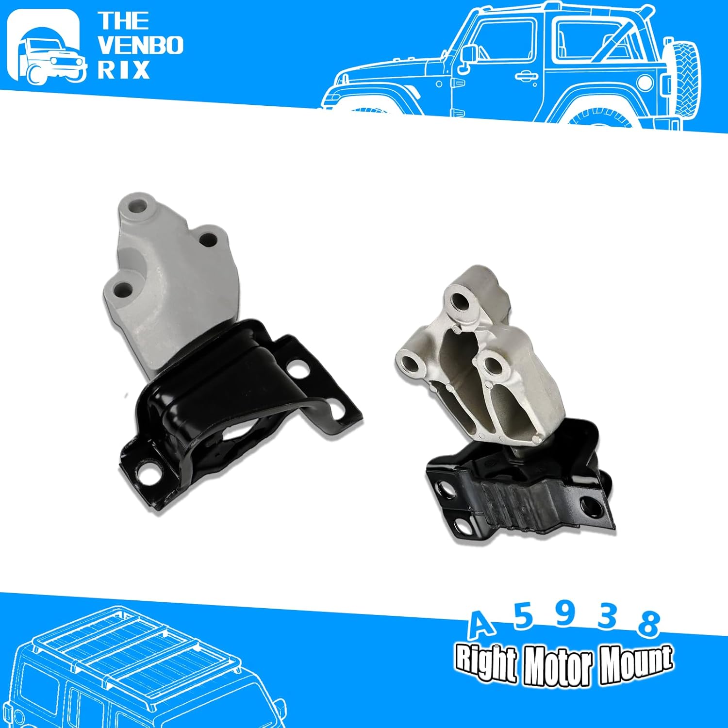 Venborix 4PCS Engine and Transmisson Mount Fit for Ram ProMaster 1500 2500 3500 3.6L 2014-2021 68185879AA,68157407AA,68157408AB,68157409AA,A5879,A20071,A20080,A5938