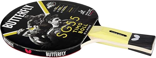 Miniatura 2 de Butterfly Timo Boll SG55 - Bate de tenis de mesa - ITTF aprobado 0.059 in Pan Asia caucho, blanco
