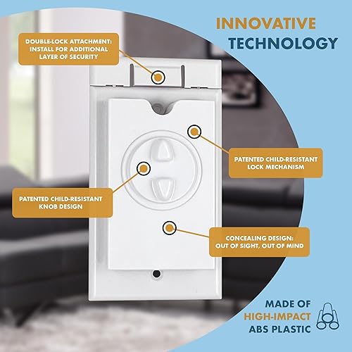 Miniatura 5 de HomeStar - Protector de interruptor de luz de seguridad  Estilo basculante único  Placa de interruptor de luz a prueba de niños  Protección del