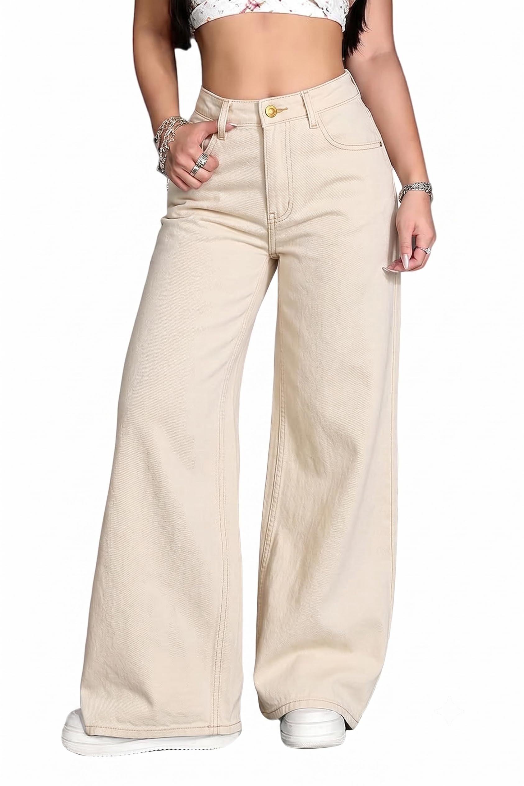vogaan Women’s Black High Waist Denim Jeans | Straight, Relaxed, Wide Leg & Baggy Fit | High Rise Loose Oversized Denim Pants for Women | Comfortable Casual Everyday Wear | Oversized Woman baggys-picture-10