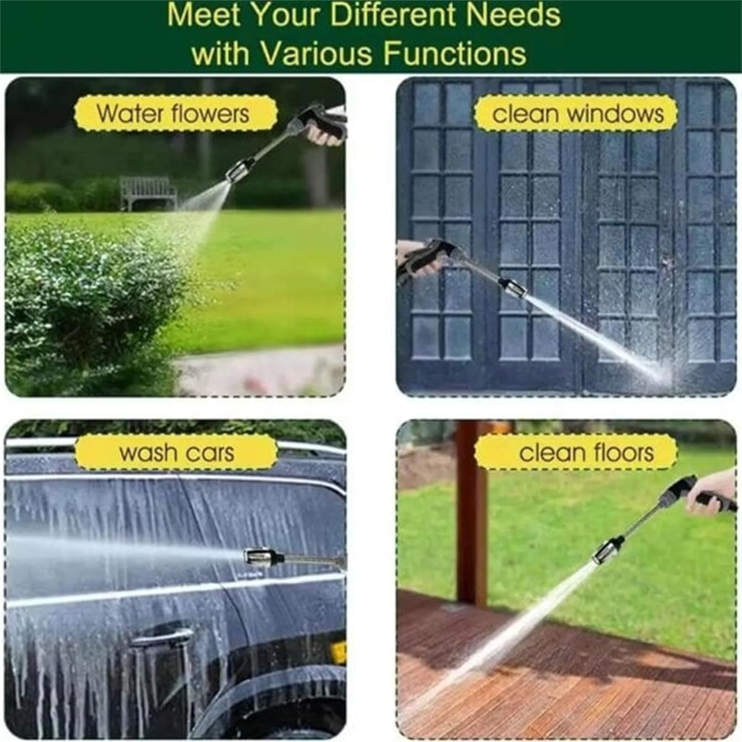 Aquoxis Pressure Washer– 15x More Powerful Than Hoses, Durable Stainless Steel, Universal Compatibility, 360° Rotating for Three Spray Modes with Foam Pot (with Foam Pot + Metal 3 Connector) — view 4