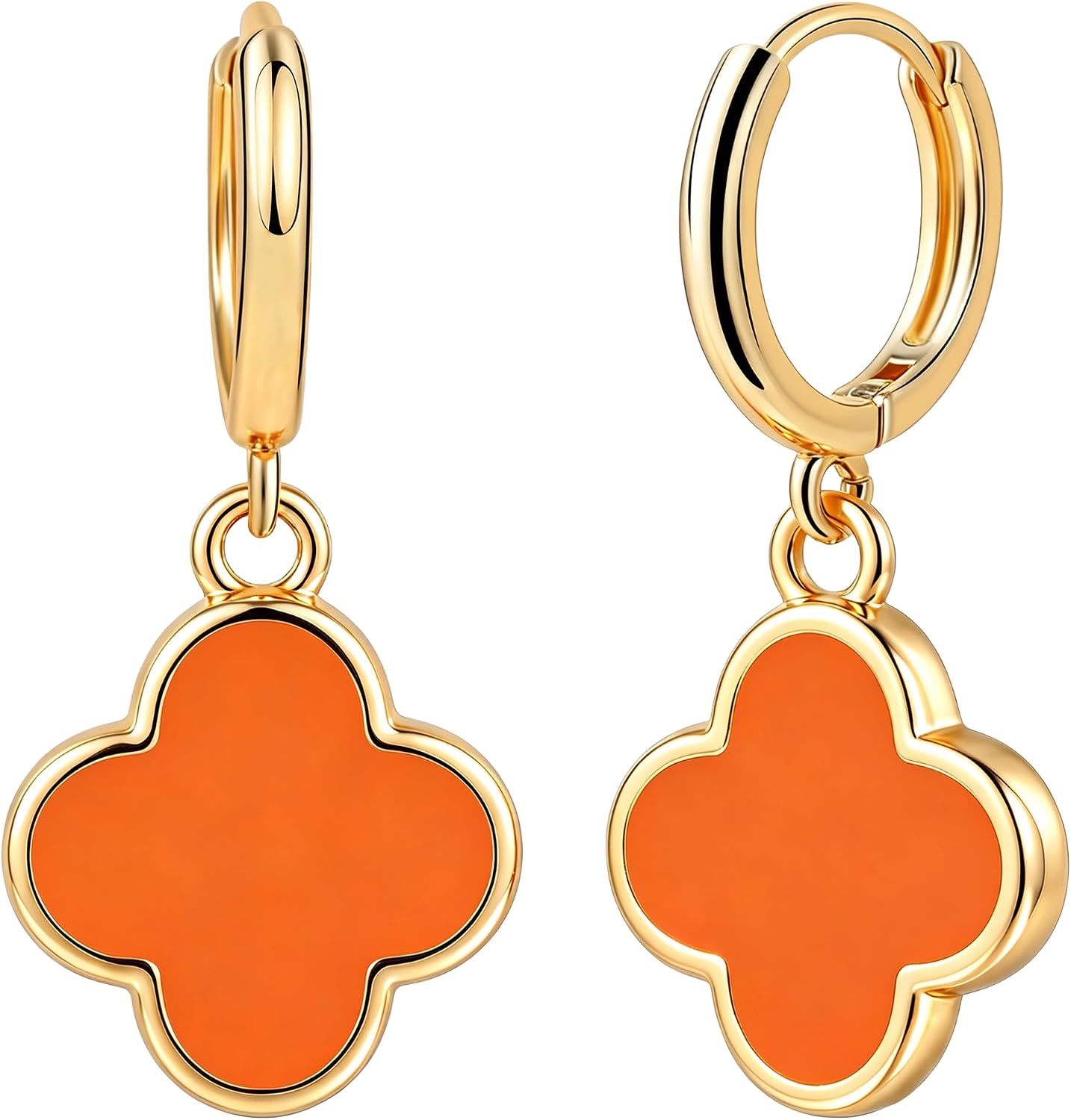 Clover Earrings for Women Four Leaf Drop Dangle Earring 14K Gold Plated Hypoallergenic Lightweight Waterproof Lucky Mother Gifts Birthday Christmas Anniversary Simple Jewelry - Not-Fade