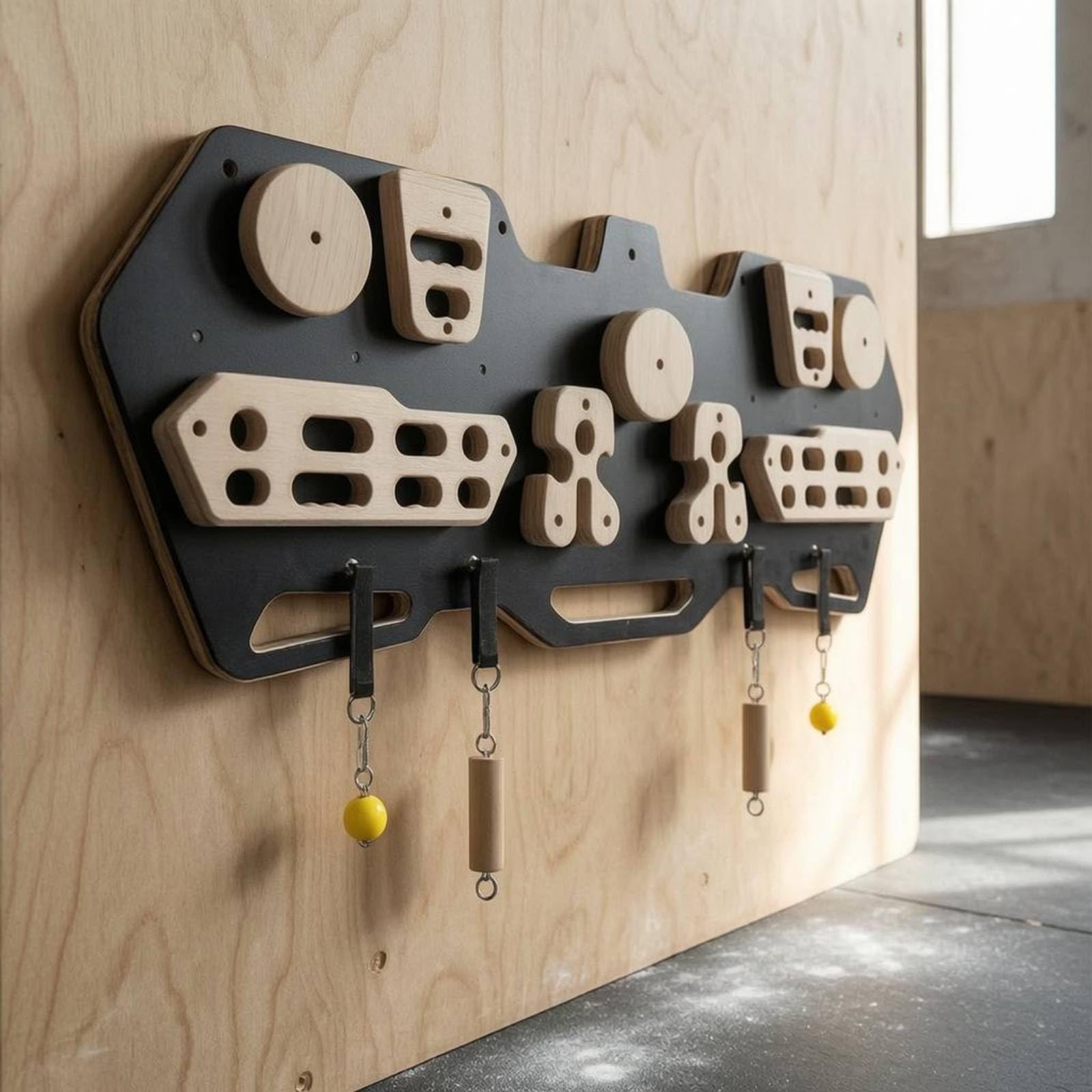 Baoblaze Allenatore Dita Arrampicata Tavola Arrampicata Fingerboard Palestra Pannello Presa Legno per Potenziamento Presa con Scanalature E Tacche