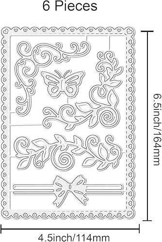 Miniatura 6 de GLOBLELAND Marco de ventana y troqueles de corte de flores cuadradas, decoración de esquina, troqueles de acero al carbono, plantillas de estampado