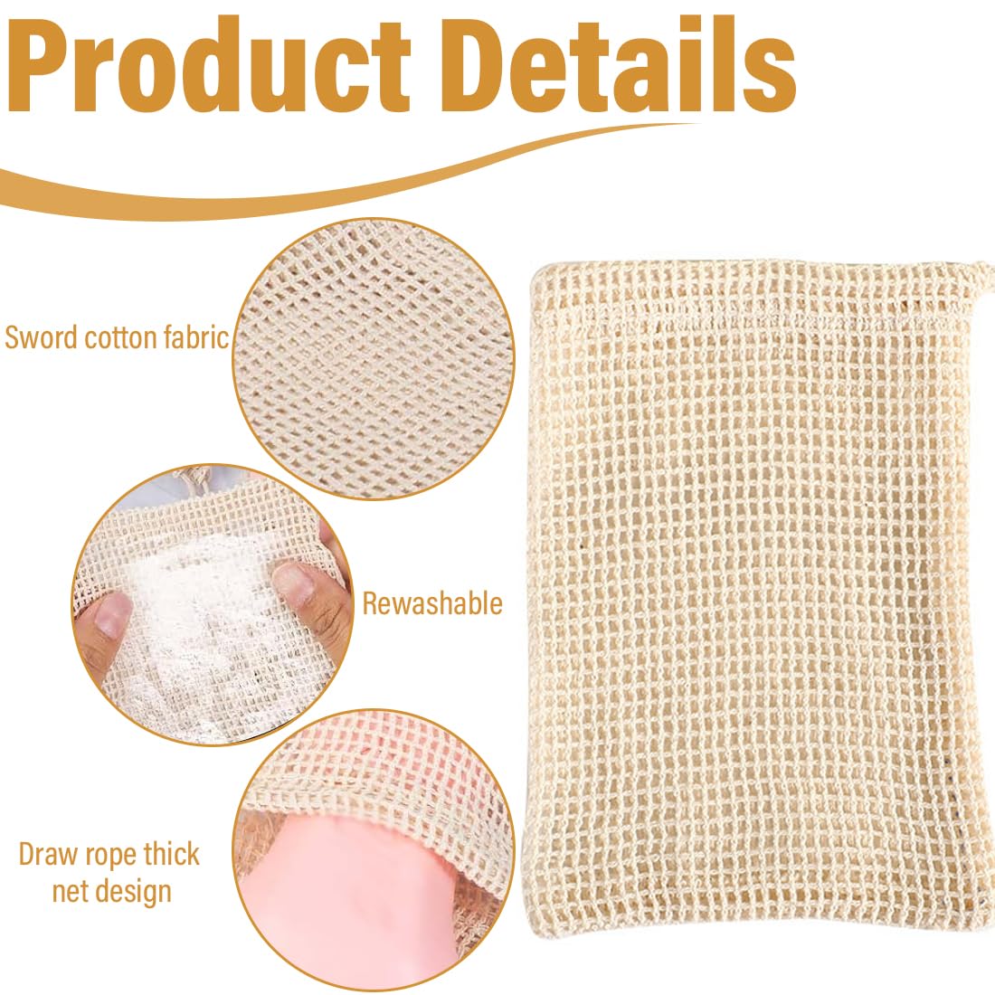 Bolsas de Jabón Natural de Sistal para Ducha Exfoliación Masaje 6 Piezas