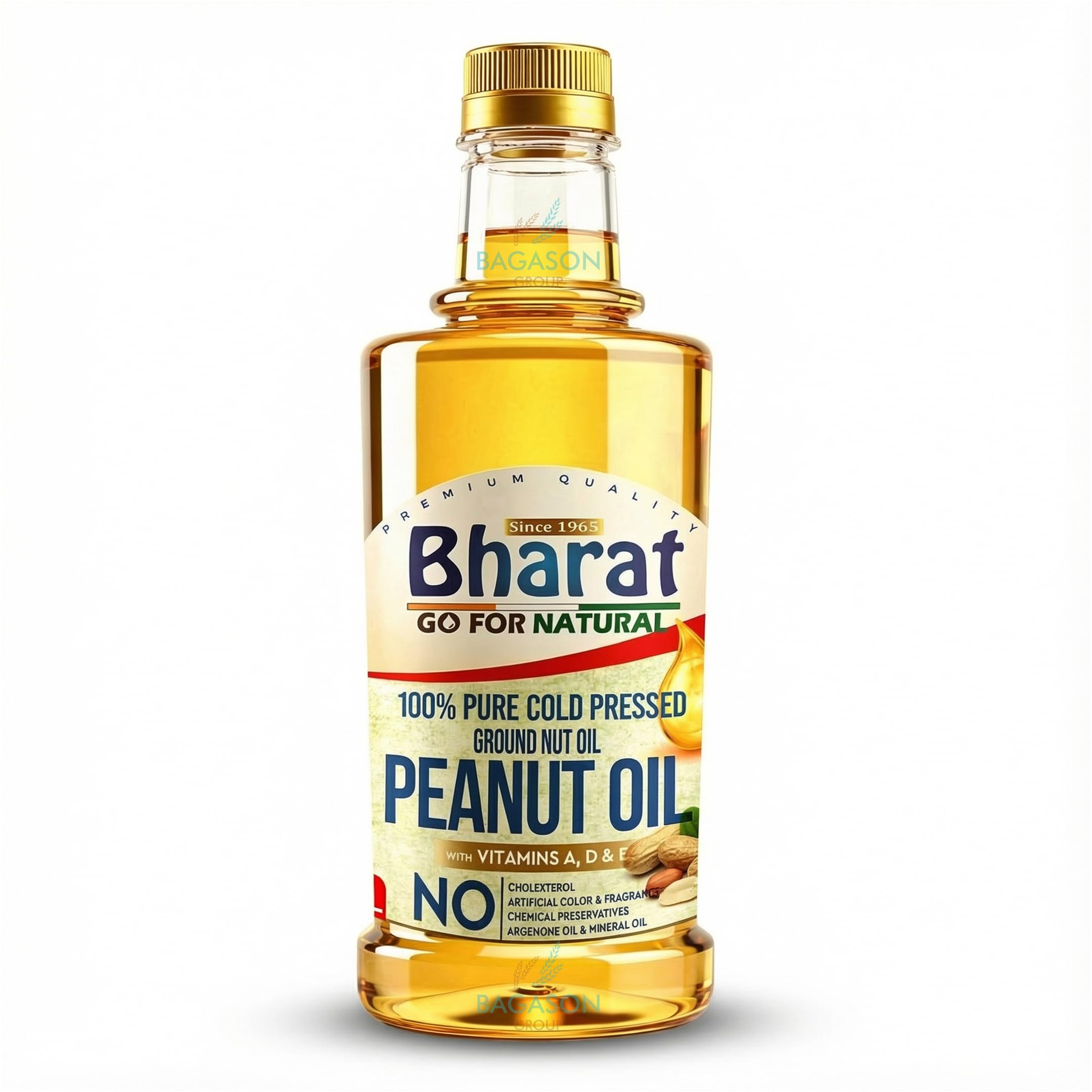 Bharat Groundnut Oil 2 Litre Bottle | 100% Pure Cold Pressed Peanut Oil | No Preservatives or Additives | Naturally Extracted | Ideal for Cooking & Frying | Product of India