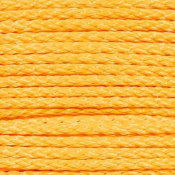 Hollow Braid Polypropylene Rope in Yellow Multiple Use 1/2 Inch x 10 Feet
