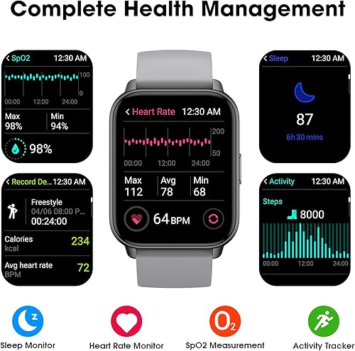 Vista 11 de EURANS Smart Watch No App/Phone Required, Long Battery Life Fitness Tracker Watch,HD Screen, Waterproof Activity Tracker with Step Counter for