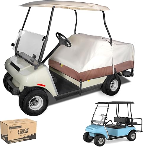 10L0L Funda protectora impermeable para asiento de carrito de golf para 4 pasajeros EZGO Club Car Yamaha, una gran cubierta para mantener los