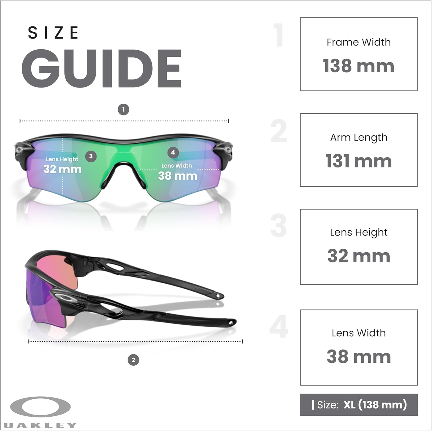 OAKLEY Radar Lock Path Asian Fit OO9206 Low Bridge Rectangle Sunglasses for Men+Bundle Accessory Leash Kit,Microfiber Pouch