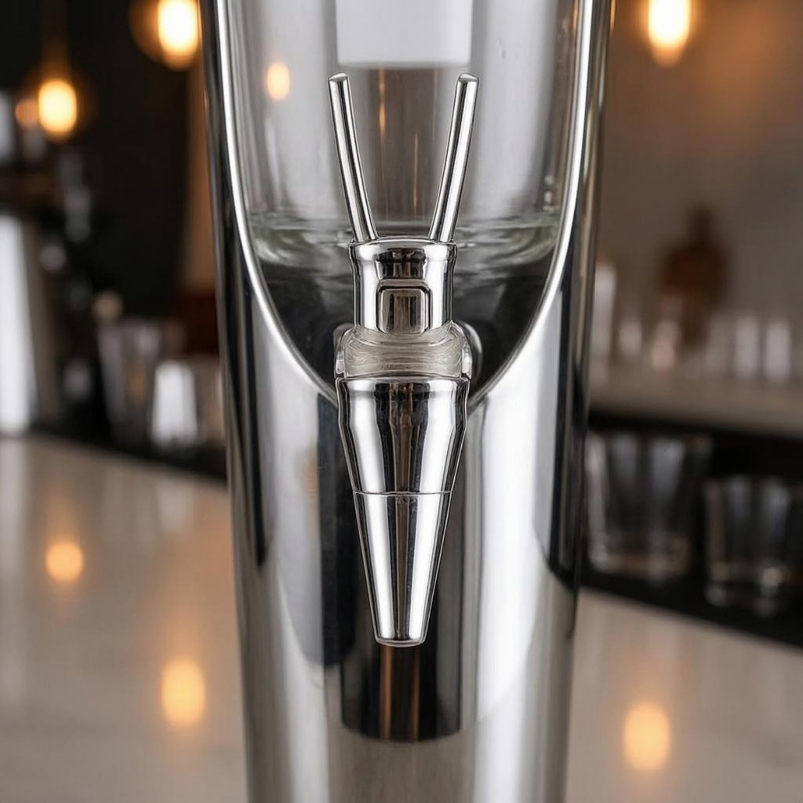 Bier Zapfsäule Getränkespender Ausschankzylinder Turm mit Sichtbehälter Und Einzelauslass für Gastronomie Empfang, Schwarz, Schwarz