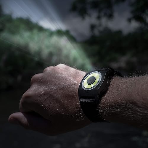 Miniatura 2 de Sun Company WrisTorch - Linterna COB de muñeca con correa táctica Zulu  Luz LED manos libres para camping, senderismo, mejoras para el hogar  Luz de