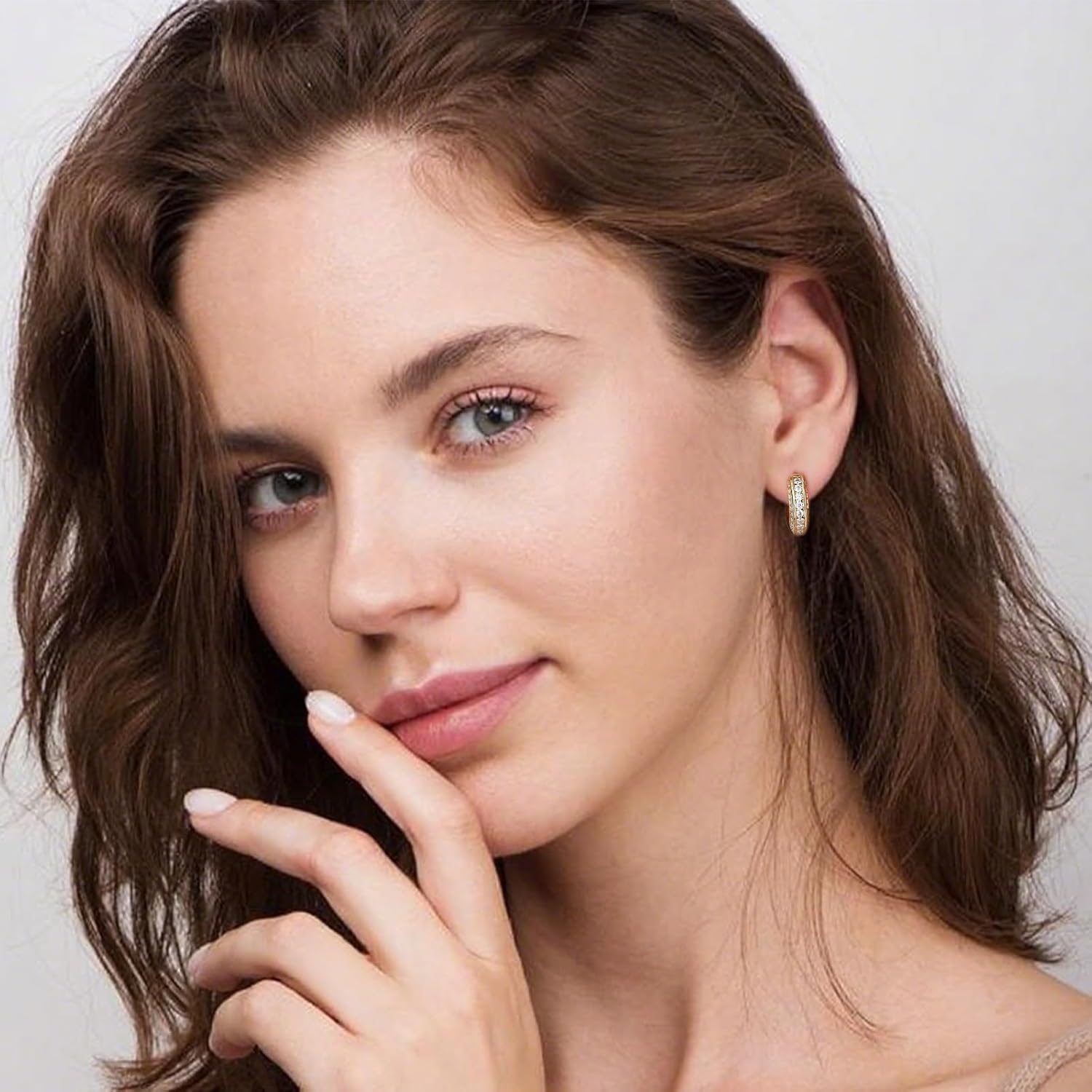 Luxury D-VVS1 Moissanite Huggie Hoops, 925 Sterling Silver 11mm Tiny Hoop Earrings 18K White Yellow Gold Plated Hypoallergenic for Women & Men Fashion Jewelry Gift Valentine's Day - Image 3