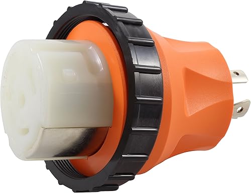 Miniatura 7 de AC WORKS Adaptador desmontable marino RV de 50 amperios (14-50P 50A hoja recta Plug-Compacto)