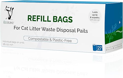 EcoLeo Bolsas de repuesto, compatibles con Litter Genie, compostables, equivale a 4 12 paquetes de marca, sin plástico, ecológicas, compatibles con
