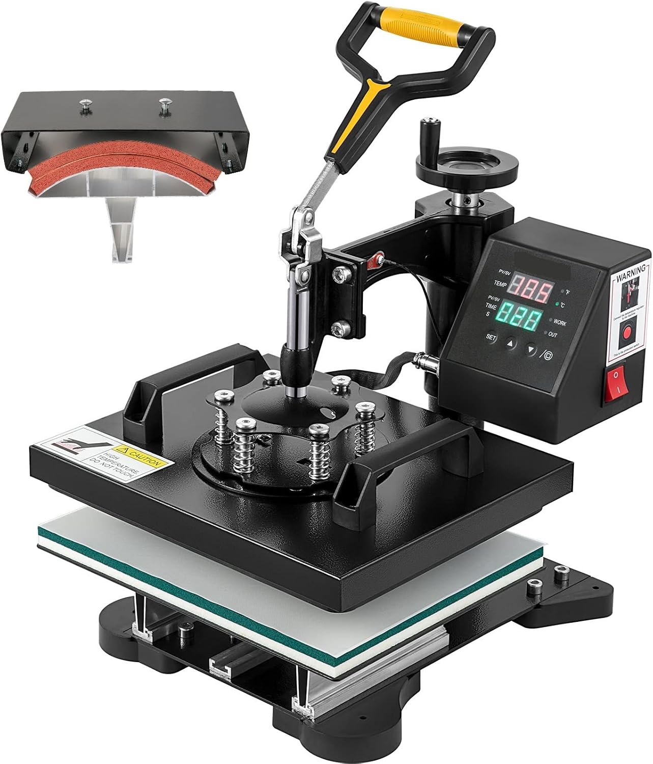 Hot Press Heat Press Machine 2In1 10x12/15x15in Sublimation Print Transfer DIY T-Shirt Cap Thermal Printer (Color : 15x15 Inch) (10x12 Inch)