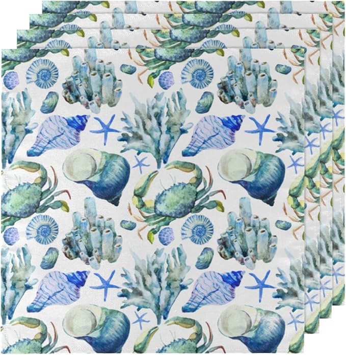 Servilletas de Tela Set de 6 Ocean Animal 50x50 cm Lavables miniatura 7