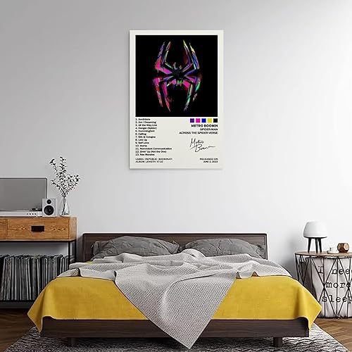 Miniatura 3 de EASSL Póster en lienzo con texto en inglés "Across The Spider-Verse", póster de decoración para dormitorio, 12 x 18 pulgadas (11.8 x 17.7 in)