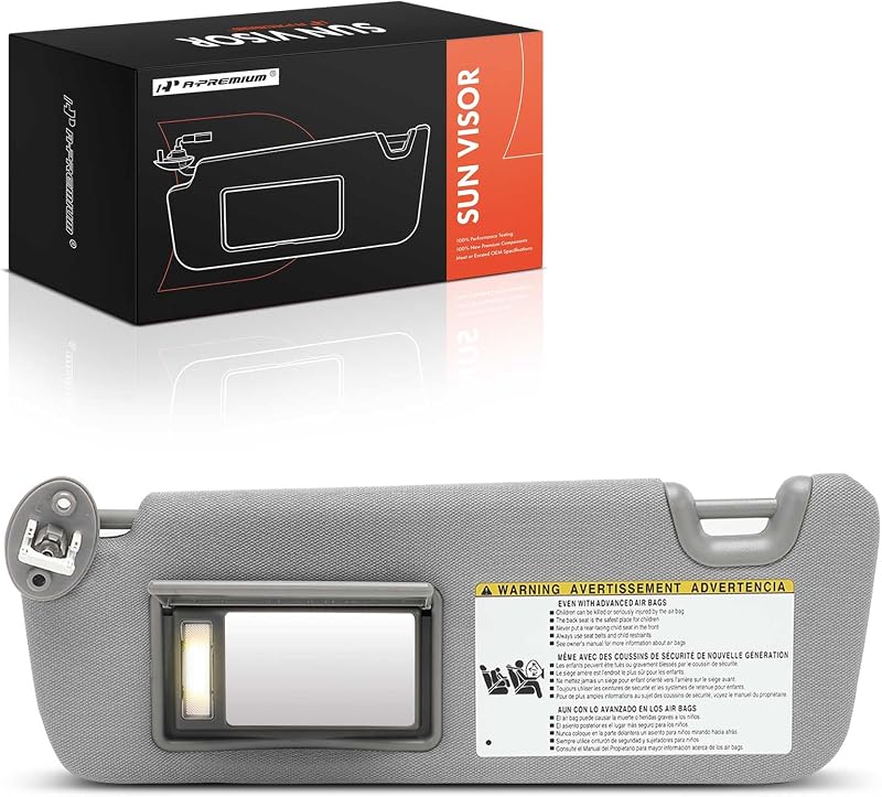 A-Premium Para-Sol Esquerdo do Motorista com Espelho e Iluminação para Toyota Highlander 2014 a 2019