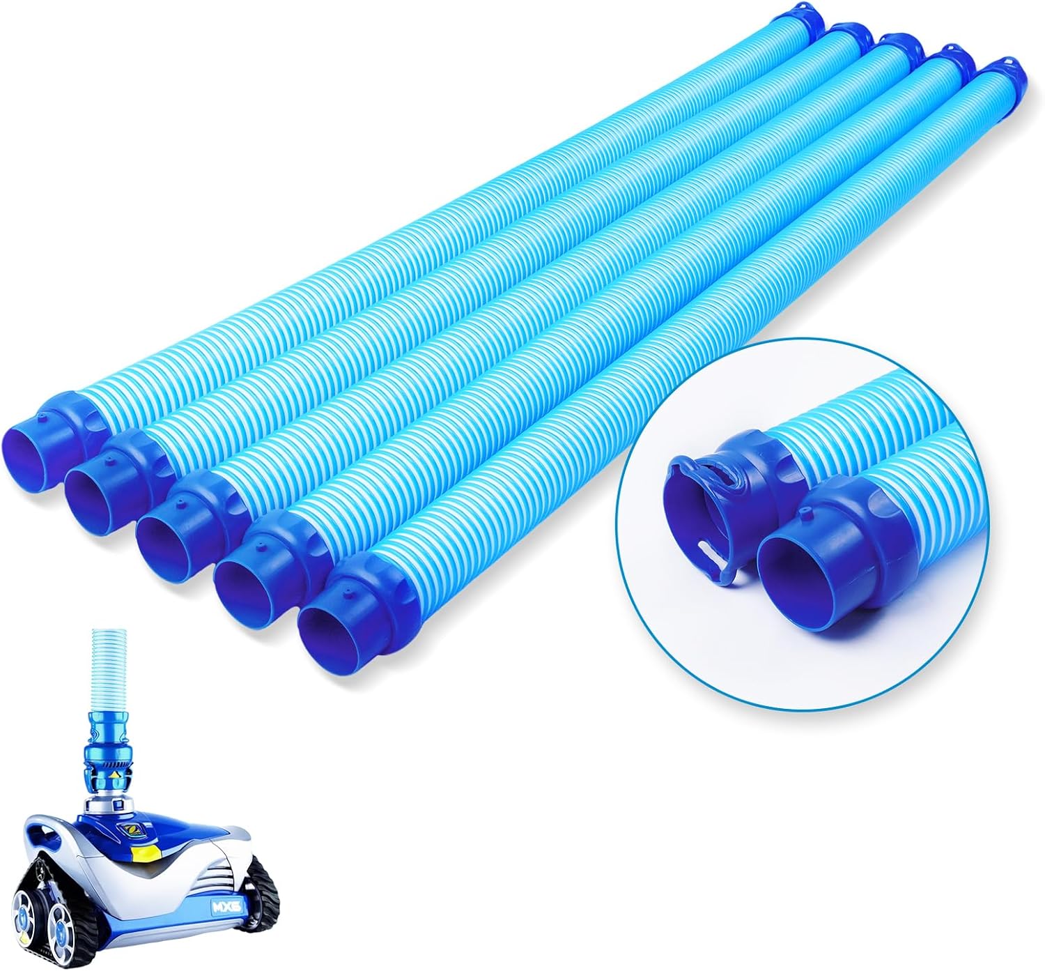 5-Pack Upgrade R0527700 Pool Cleaner Hose for Zodiac MX6 MX8-39 Inch Twist Lock Replacement Hose (5-Pack) - Compatible with Baracuda MX6, MX8, X7, T3, T5 Pool Vacuums - Part R0527700