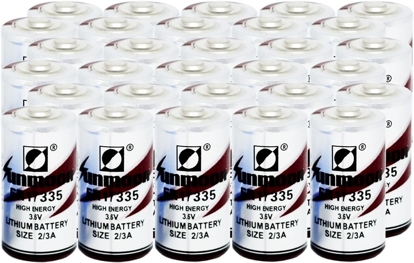 WEIMAA 30 Pack ER17335 3.6V Lithium Battery 2100mAh 2/3A Primary Lithium Battery Non-Rechargeable