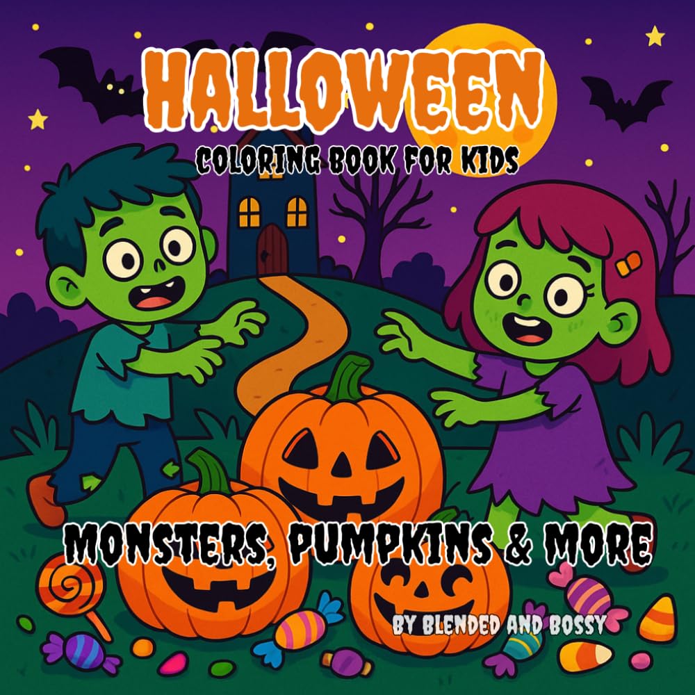 Halloween Coloring Book for Kids Ages 3–8: Trick or Treat Coloring Pages with Monsters, Pumpkins, Witches, and Spooky Fun