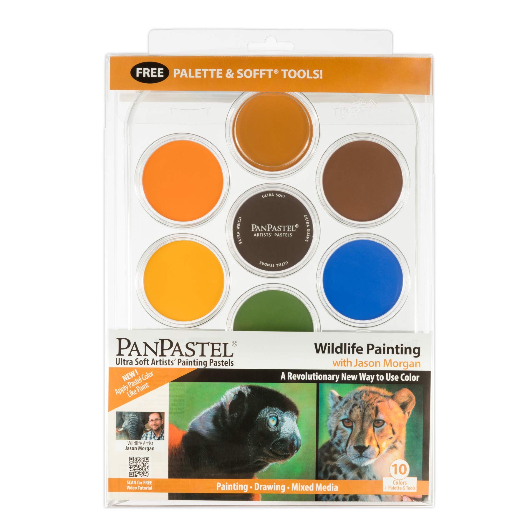 Pastels Ultra Doux Colorfin PanPastel - Lot De 7 Couleurs Rouille/terre, 9 Ml, Résistance Lumière, Palette Incluse