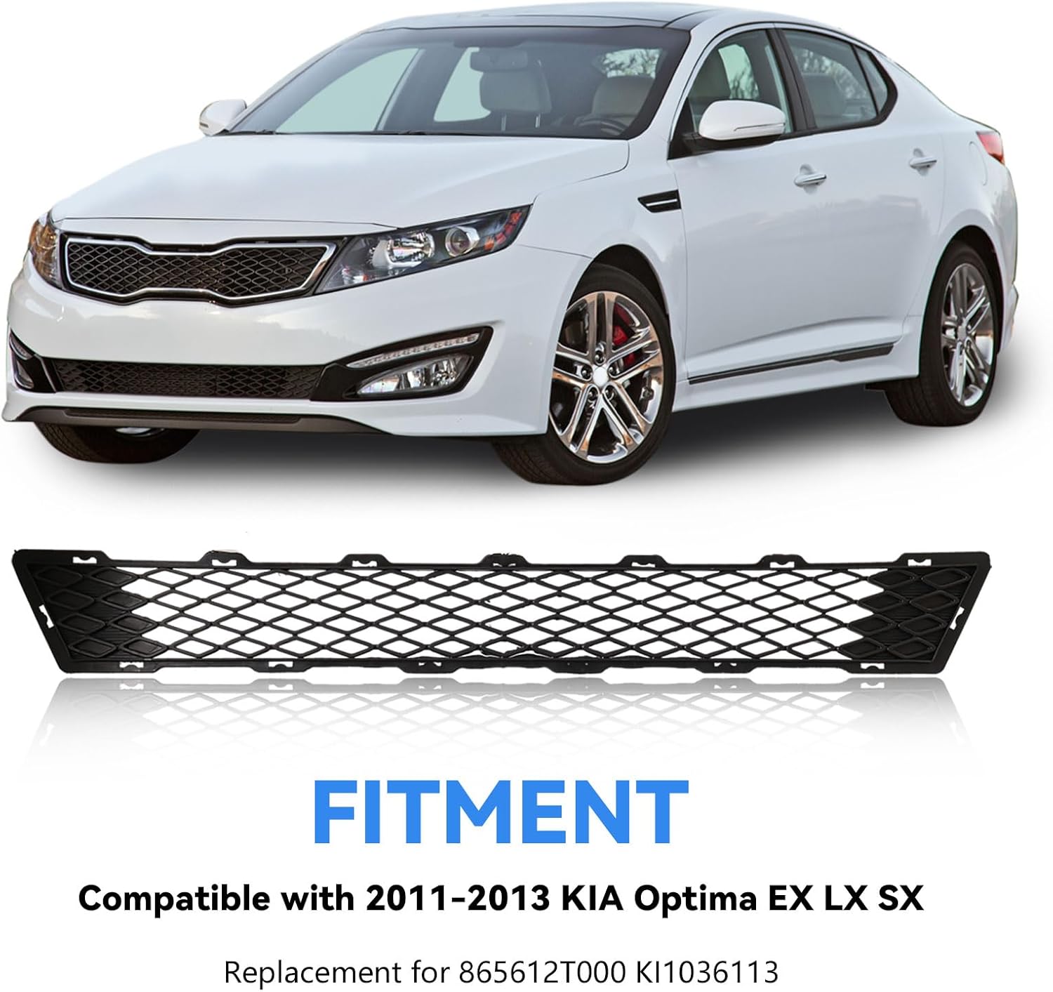 front bumper lower grill compatible with 2011 2012 2013 kia optima direct replacement for 865612t000 ki1036113 replacement shroud front mesh grille replacement kit