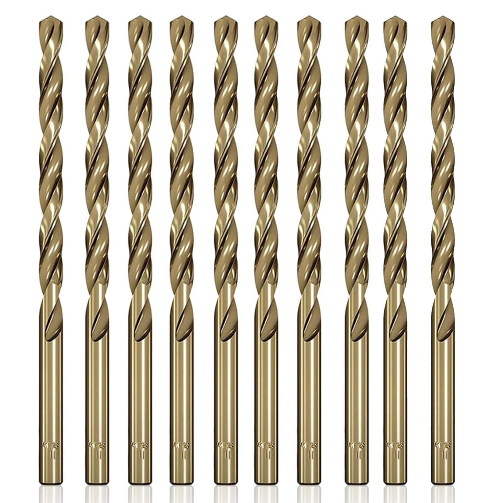10 Pcs 4mm HSS Twist Drill Bit Set, HSS Gold Cobalt Jobber Drill Bit Set High Speed Steel For Stainless Steel Titanium Coated Drill Bit Tool Extremely Heat Resistant, Hard Metals, Aluminium, Cast Iron