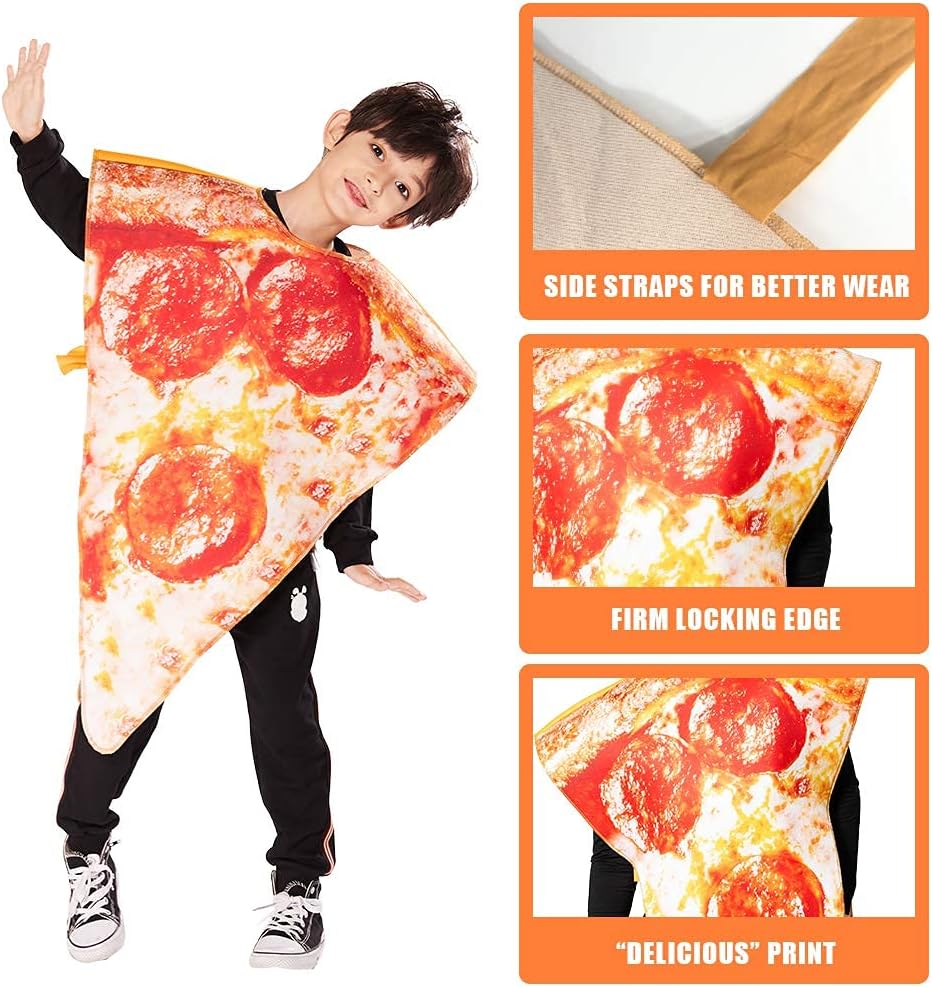 ReneeCho Kids Pizza Slice Halloween Costume Boys Girls Children Food Costume Funny Cosplay Onesie One Size - Image 5