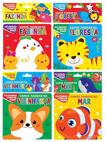 Coleção livro de pano 01 – Kit com 4 livros de pano: