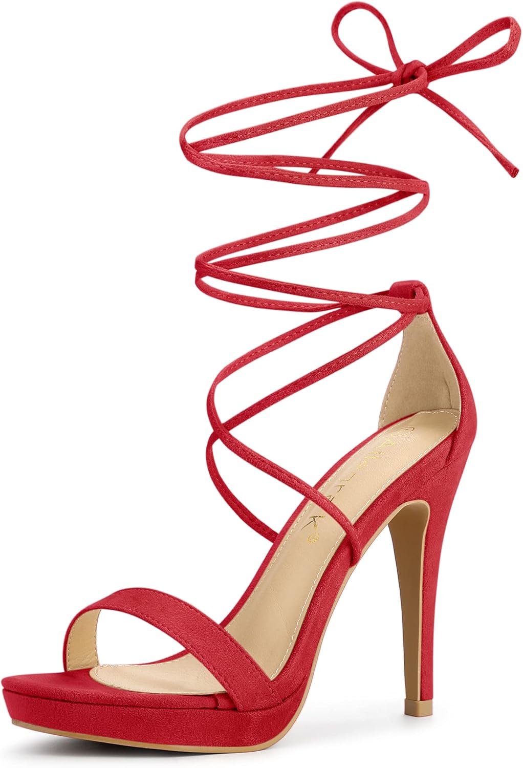 Allegra K Women's Platform Stiletto Heels Lace Up Sandals