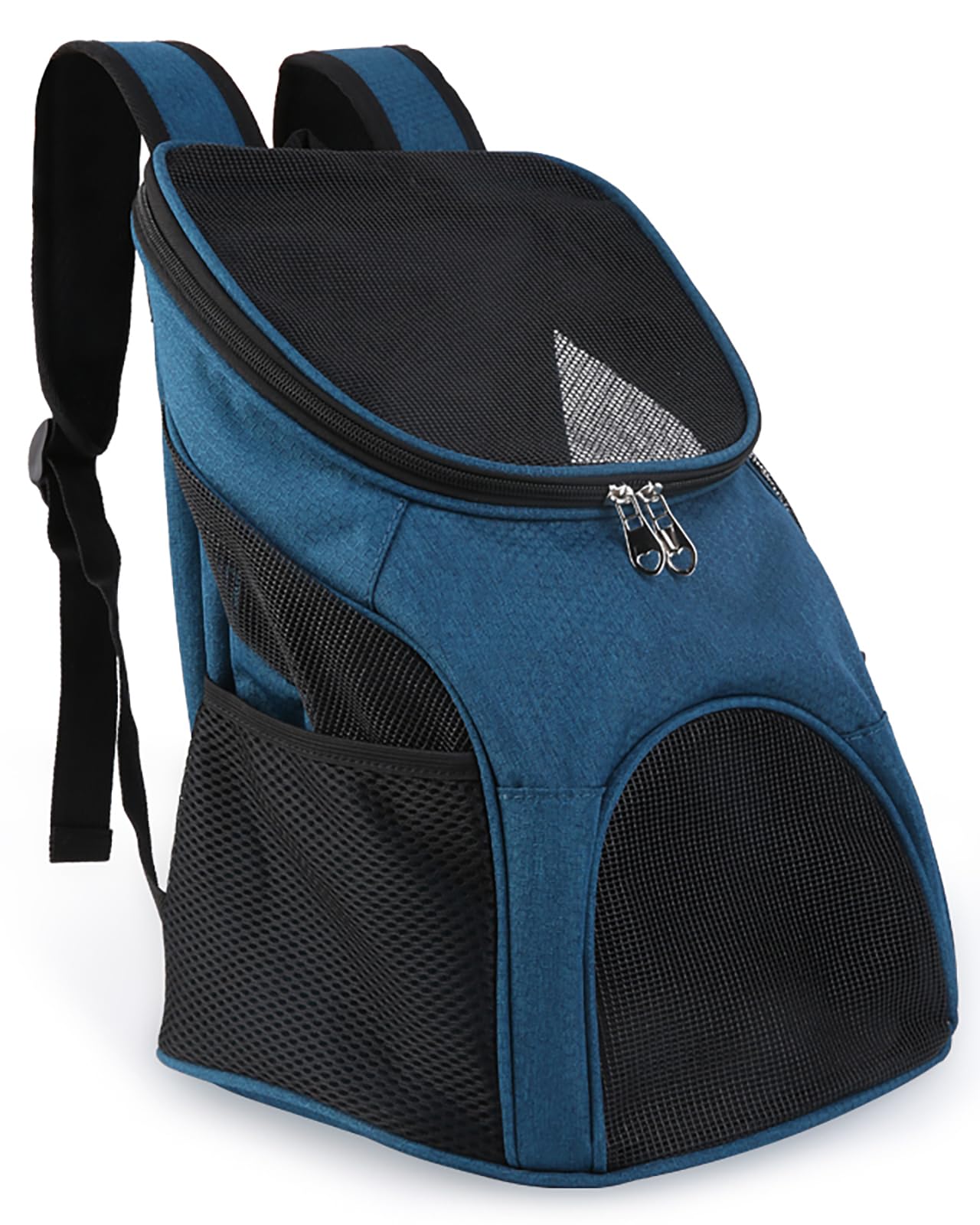 Zaino Trasportino Gatto Borsa Trasporto Cane Pieghevole per Cani con Cinturino di Sicurezza Interno Borsa Portatile Porta Animali Traspirante Cuccioli Gatti KM16 (Blu)