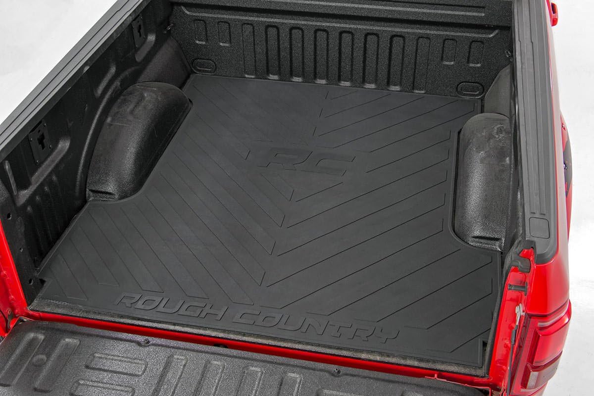 Rough Country Truck Bed Mat for Ram 1500 (2002-2018) & 2500/3500 (2010-2026) – Fits 6'4" Bed, Tear-Resistant Heavy-Duty Rubber, Non-Slip Protection