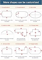 Vista 7 de Protector de mesa, rectangular, impermeable, transparente, protector de mantel, 0.079 in, PVC suave, cristal transparente, borde biselado, para mesa