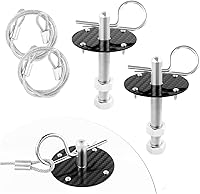 Vista 9 de Kit de pasadores de capó para automóvil, clip de bloqueo de pasador de capó de acero inoxidable con cordón de carreras para fijar la cubierta