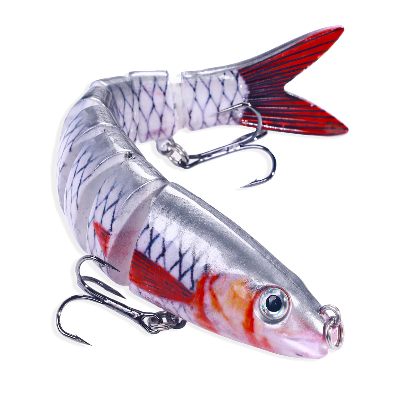 Grand Leurre De Pêche Articulé Pour Gros Bars - Leurre Nageur Géant Avec Hameçons Triples - Pour La Pêche Des Grands Prédateurs