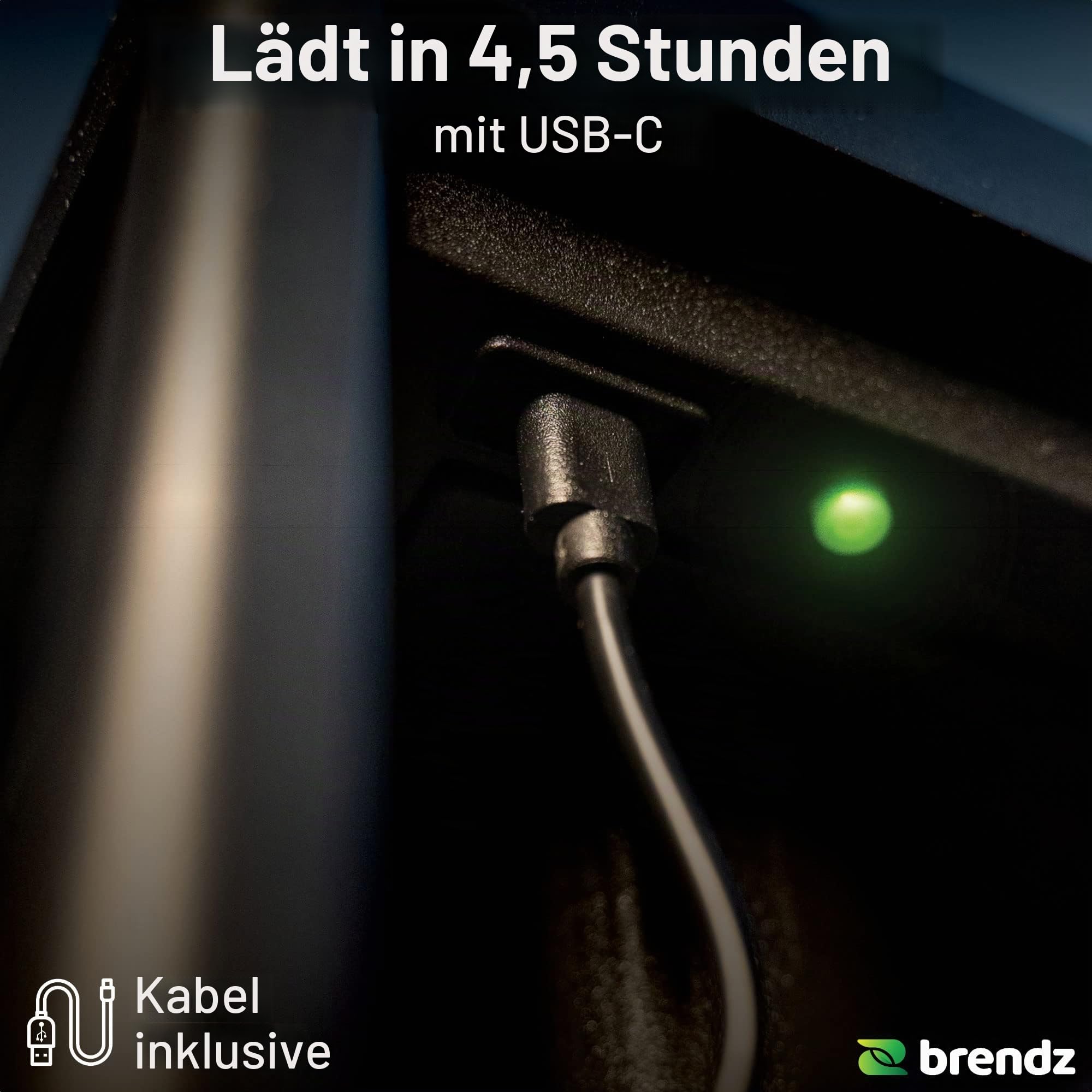 Brendz Tischlampe Solar Outdoor, Solar laterne für Außen IP44, Akku aufladbar über USB-C, Gartendeko mit 3 Lichtmodi, ohne Einschaltautomatik, Laterne Solar Außen Wetterfest, Tampa