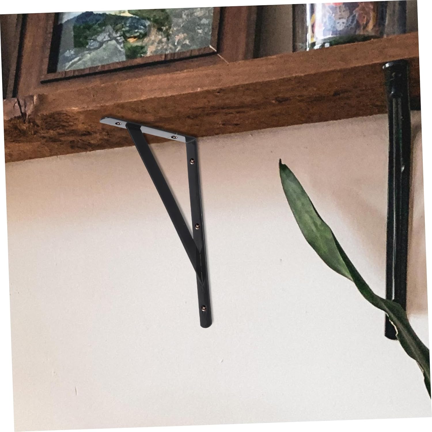 Veemoon 12pcs Iron Shelf Brackets Heavy Duty Wall-Mounted Shelves Brackets Floating Mounts for Wood