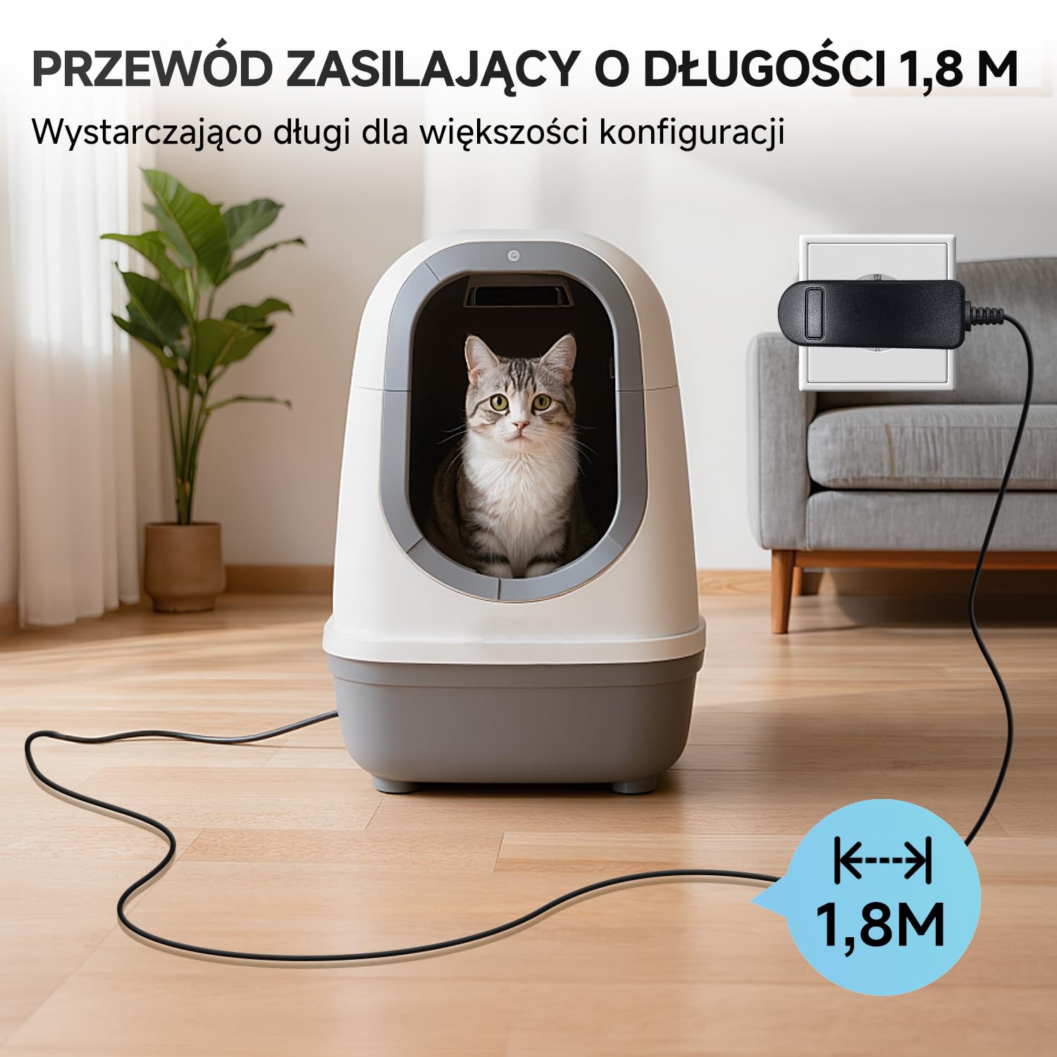 15 V 1 A/1000 mA 1,8 m długi zasilacz sieciowy, AC 100-240 V na DC 15 V 1 A 15 W adapter przełączający 5,5 x 2,1 mm wtyczka transformatora ściennego do Litter-Rototów i innych urządzeń 15 V,