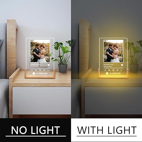 Miniatura 3 de Envío al día siguiente, regalos personalizados para novia, placa de música personalizada, marco de fotos personalizado para pareja, novio, él,