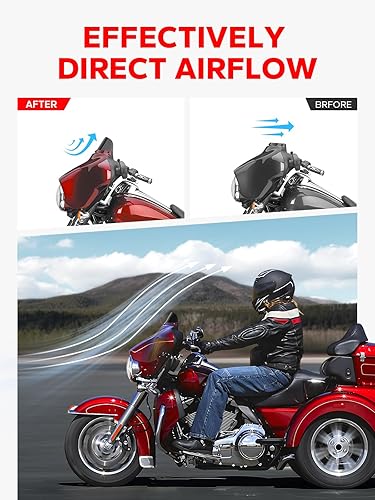 Miniatura 4 de Amazicha Parabrisas de 5 pulgadas, color negro 96-13, apto para Harley Touring Electra Street Glide y Trike 1996-2013