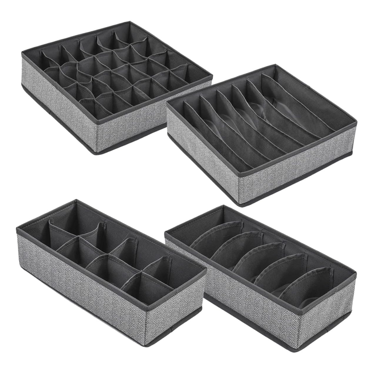 Toyvian 4pezzi Divisori Pieghevoli per Cassetti Biancheria Intima Organizer Tessuto Cassetti Armadio Scatole Portaoggetti Reggiseni Slip Calzini Colore Casuale