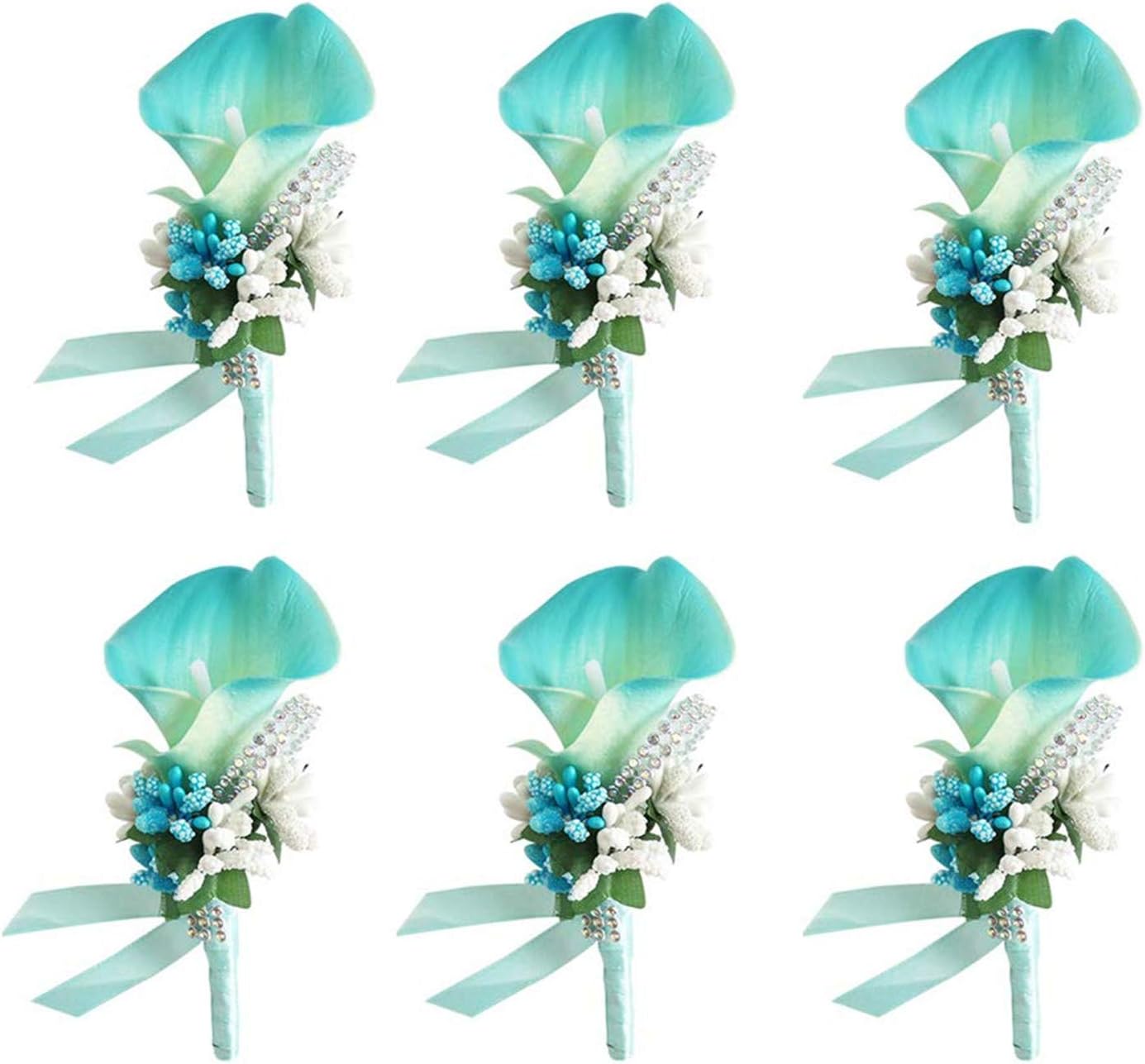 Groom Groomsman Rose Boutonniere Buttonholes Corsage Rose Flowers Brooch for Wedding Prom Party